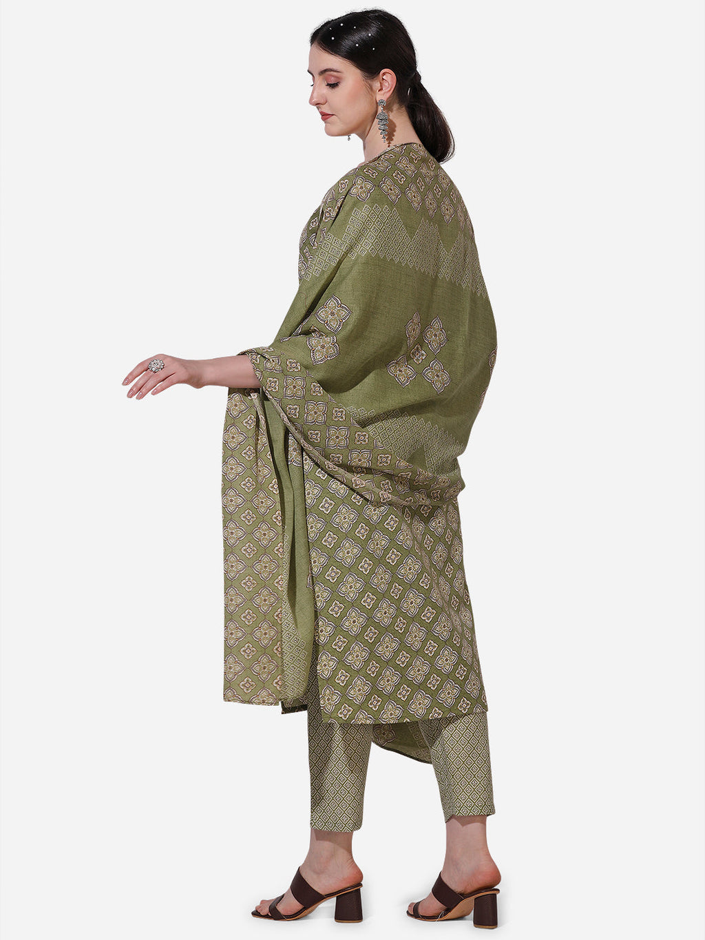 Floral Printed Kurta With Pant And Dupatta Set, Multicolor - Hiral Fashion - Distacart