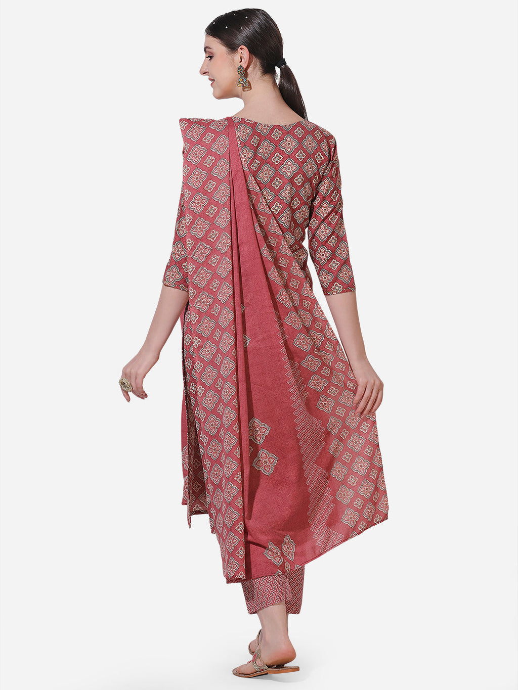 Floral Printed Kurta With Pant And Dupatta Set, Multicolor - Hiral Fashion - Distacart