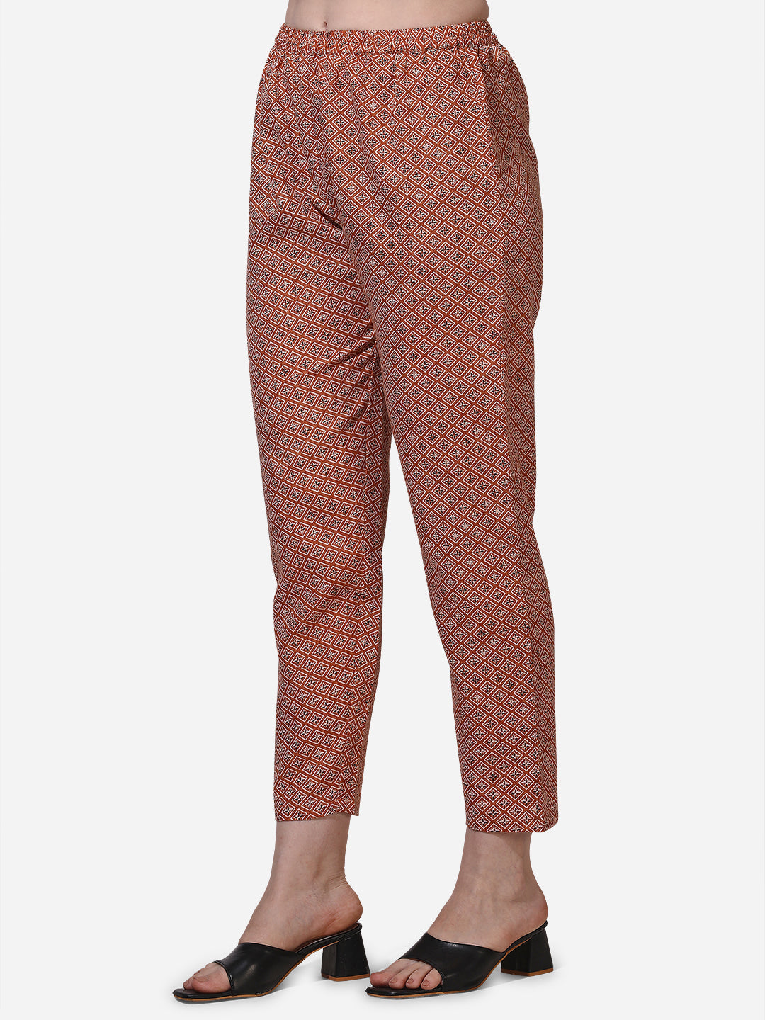 Floral Printed Rust Kurta With Pant And Dupatta Set, Multicolor - Hiral Fashion - Distacart