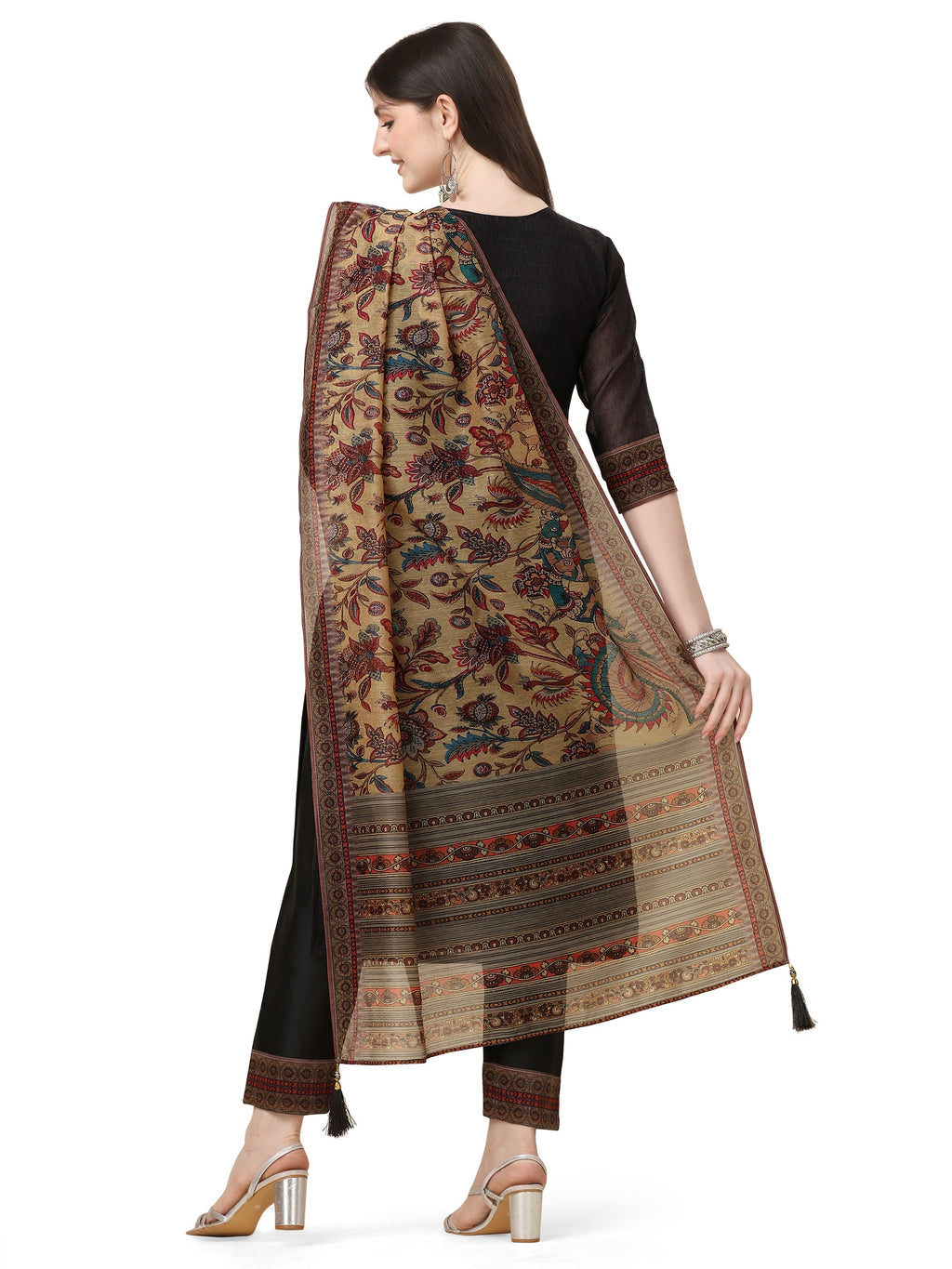 Embroidered And Printed Kurta With And Dupatta Set, Multicolor - Hiral Fashion - Distacart
