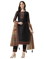 Embroidered And Printed Kurta With And Dupatta Set, Multicolor - Hiral Fashion - Distacart