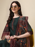 Embroidered Kurta With Pant & Printed Dupatta Set, Multicolor - Hiral Fashion - Distacart