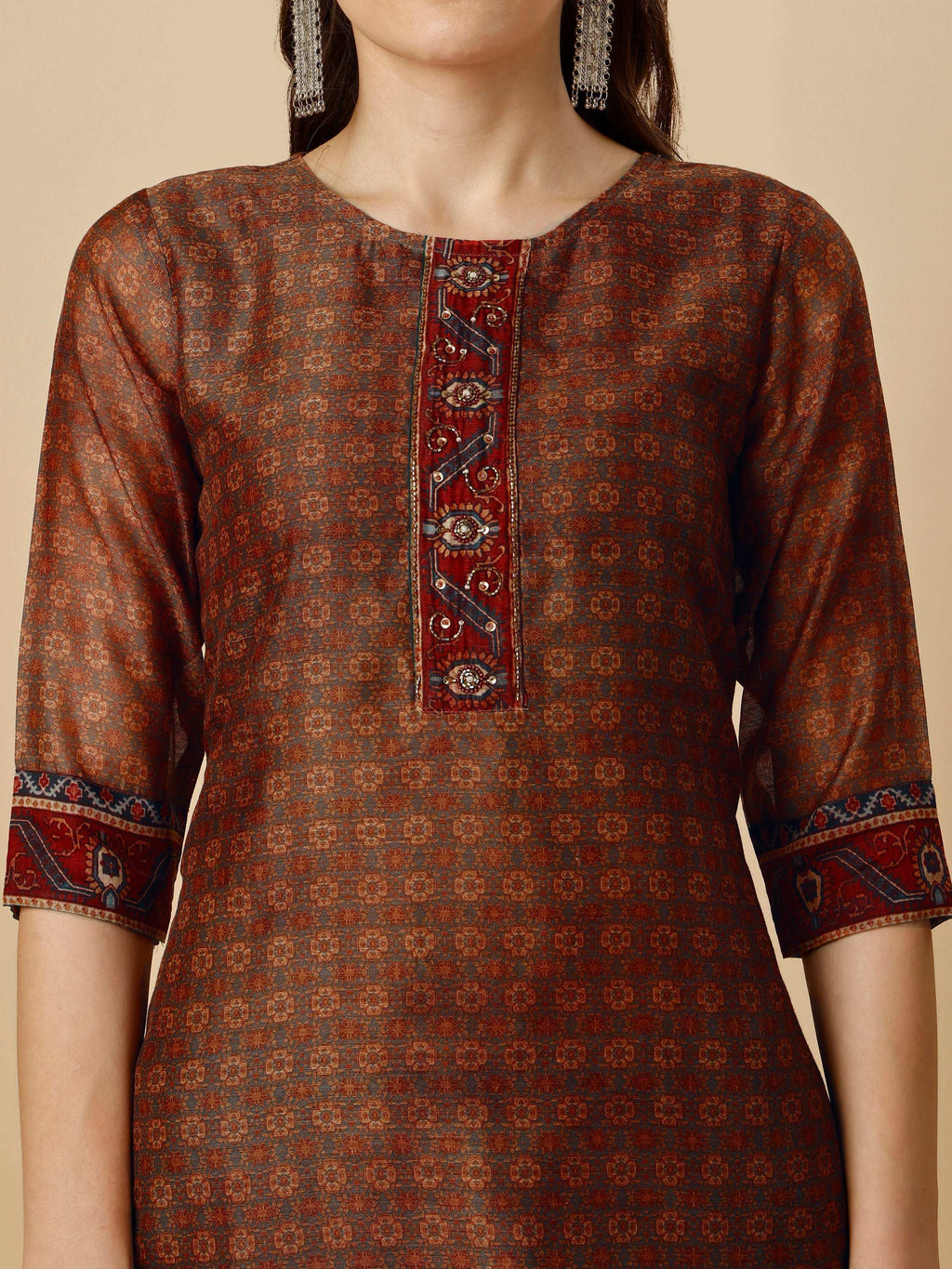 Printed Kurta With Pant And Printed Dupatta Set, Multicolor - Hiral Fashion - Distacart