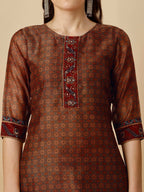 Printed Kurta With Pant And Printed Dupatta Set, Multicolor - Hiral Fashion - Distacart