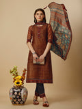 Printed Kurta With Pant And Printed Dupatta Set, Multicolor - Hiral Fashion - Distacart