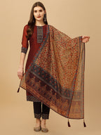 Embroidered And Printed Kurta With Pant And Dupatta Set, Multicolor - Hiral Fashion - Distacart
