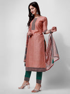 Embroidered Kurta With Pant And Dupatta Set, Multicolor - Hiral Fashion - Distacart