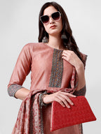 Embroidered Kurta With Pant And Dupatta Set, Multicolor - Hiral Fashion - Distacart