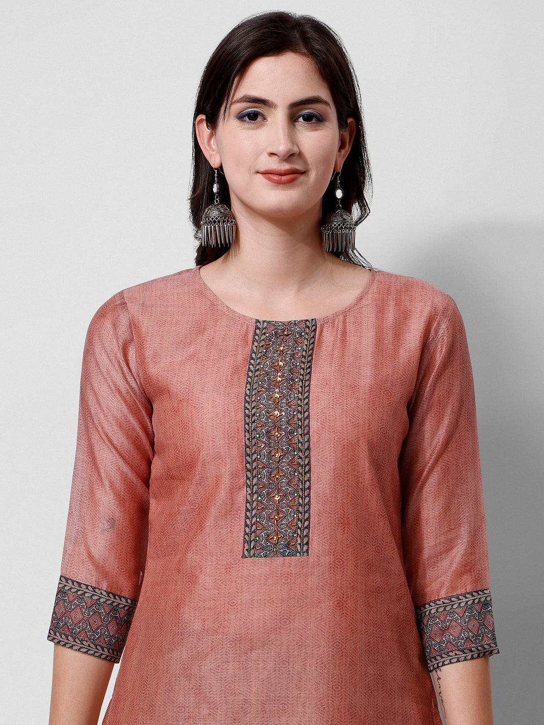 Embroidered Kurta With Pant And Dupatta Set, Multicolor - Hiral Fashion - Distacart