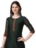 Hand Embroidered Kurta With Pant And Dupatta Set, Multicolor - Hiral Fashion - Distacart