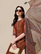 Kurta With Pant And Printed Dupatta Set, Multicolor - Hiral Fashion - Distacart