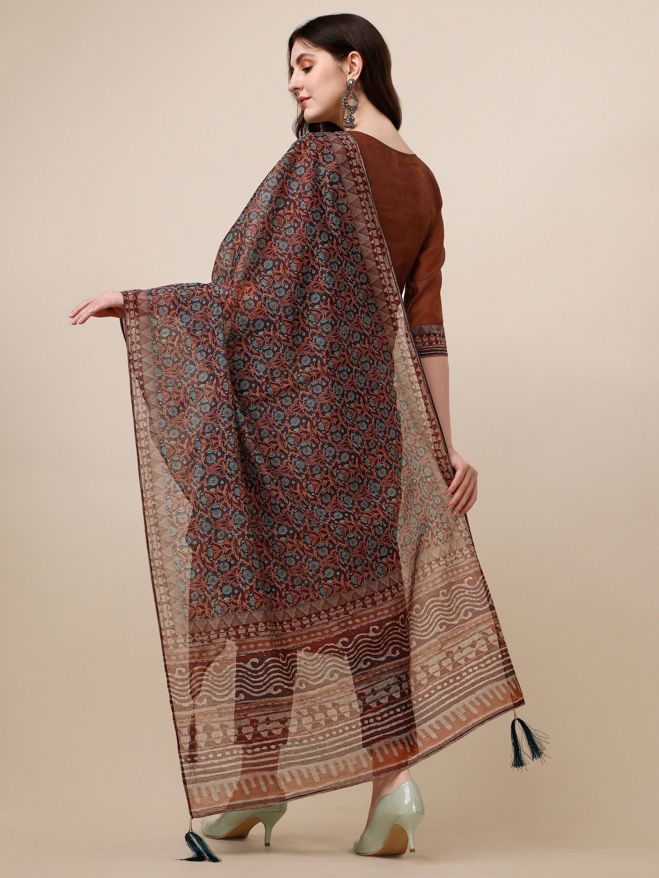 Kurta With Pant And Printed Dupatta Set, Multicolor - Hiral Fashion - Distacart