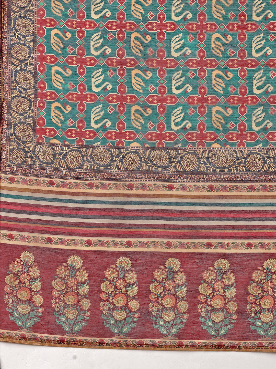 Printed & Hand Embroidered Kurta With Pant And Printed Dupatta Set, Multicolor - Hiral Fashion - Distacart