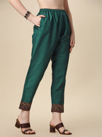 Printed & Hand Embroidered Kurta With Pant And Printed Dupatta Set, Multicolor - Hiral Fashion - Distacart