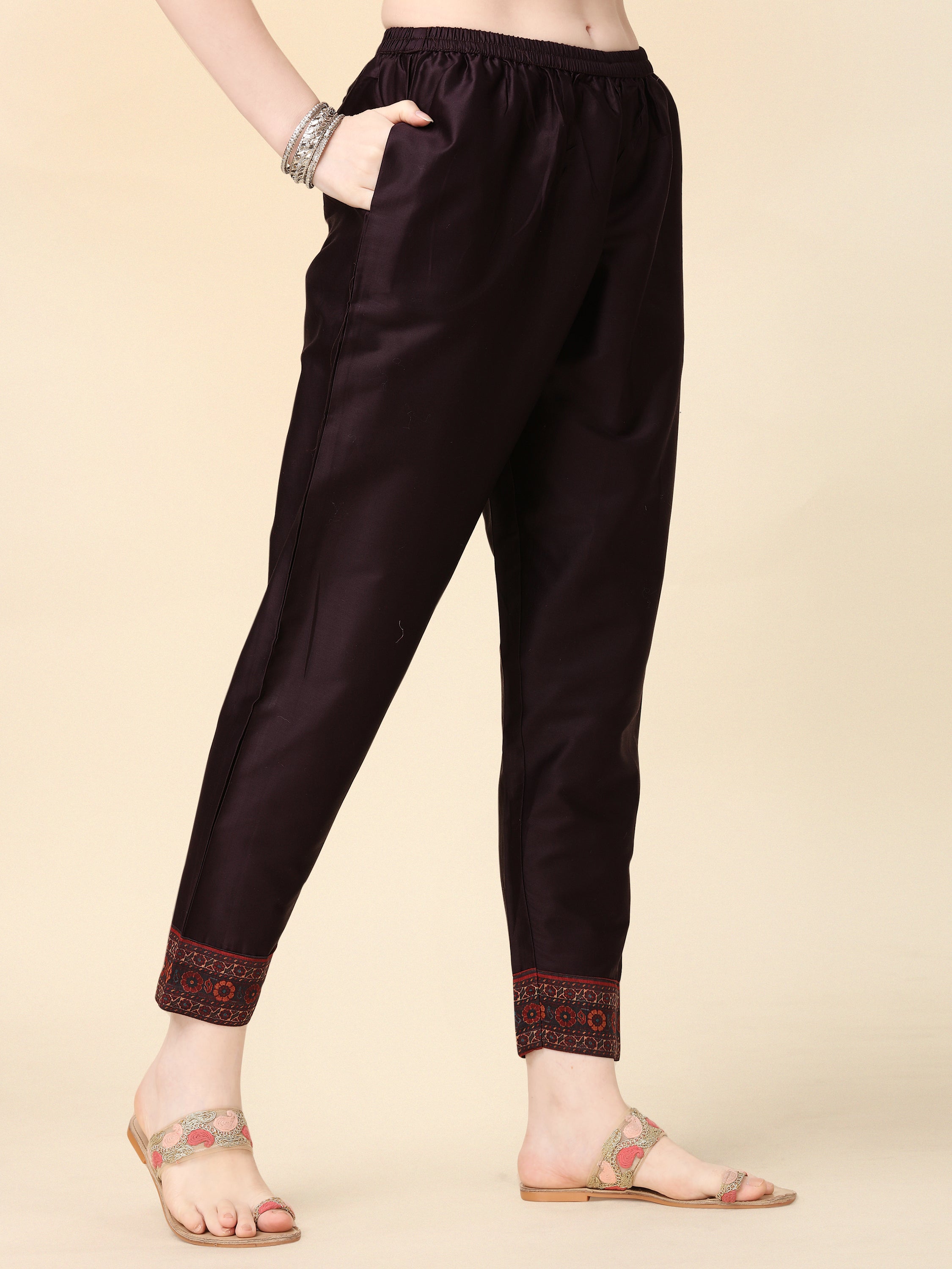 Hand Embroidered Kurta With Pant And Dupatta Set, Multicolor - Hiral Fashion - Distacart