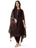 Hand Embroidered Kurta With Pant And Dupatta Set, Multicolor - Hiral Fashion - Distacart