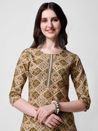 Printed Green Kurta Pant & Dupatta Set, Multicolor - Hiral Fashion - Distacart