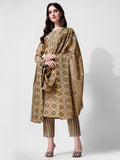 Printed Green Kurta Pant & Dupatta Set, Multicolor - Hiral Fashion - Distacart
