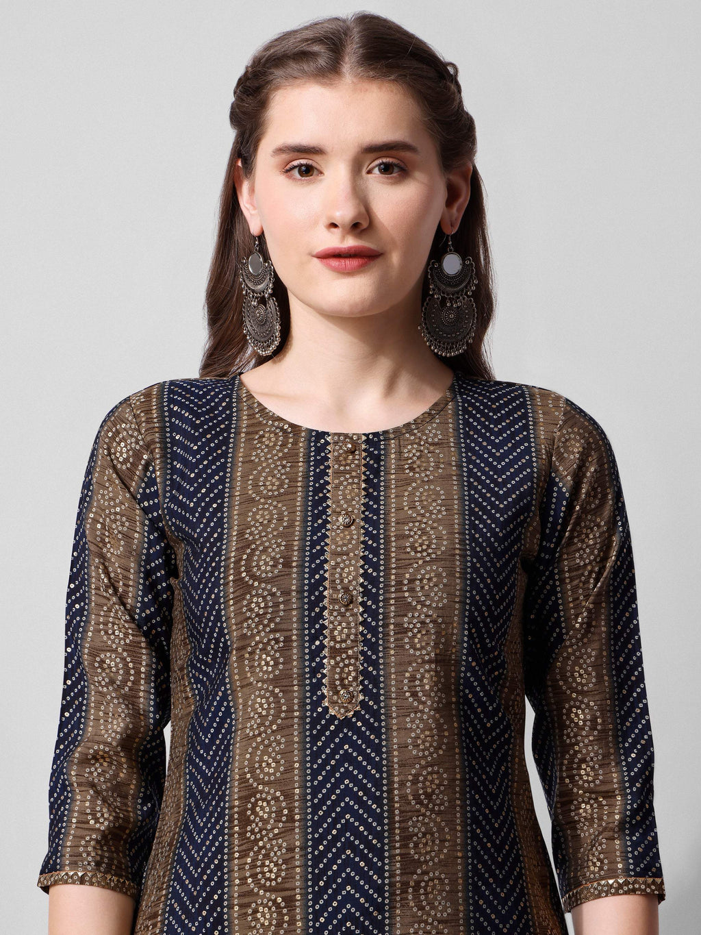 Printed Kurta With Pant And Dupatta Set, Multicolor - Hiral Fashion - Distacart