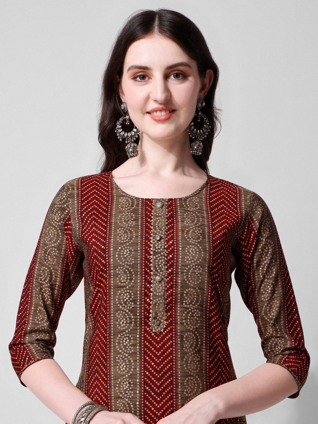 Printed Kurta With Pant And Dupatta Set, Multicolor - Hiral Fashion - Distacart