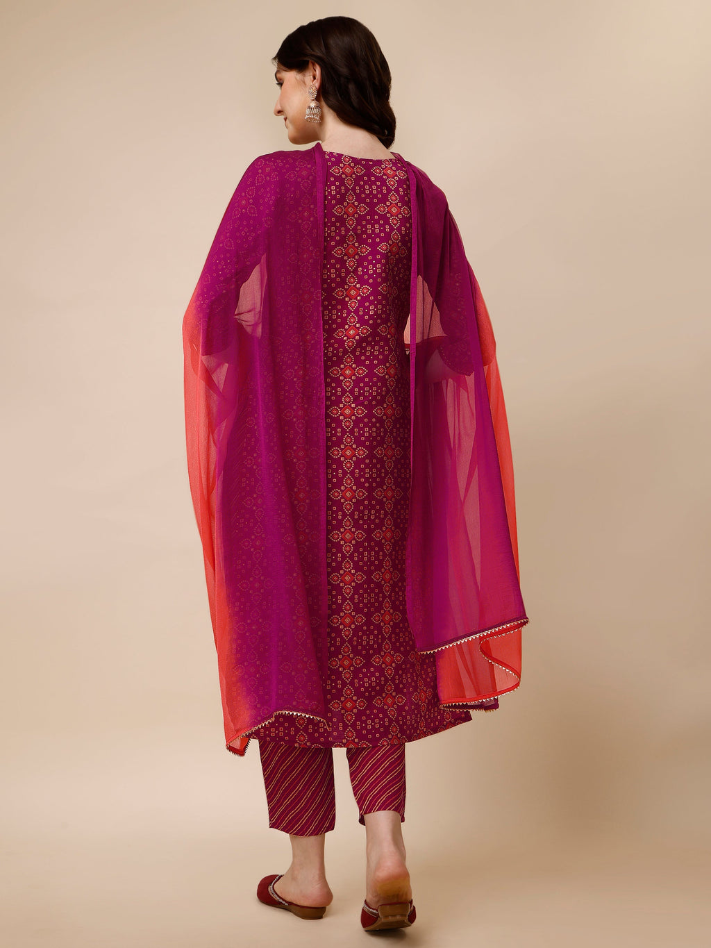 Ethnic Motif & Embroidered Kurta With Pant & Dupatta Set, Multicolor - Hiral Fashion
