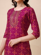 Ethnic Motif & Embroidered Kurta With Pant & Dupatta Set, Multicolor - Hiral Fashion