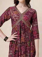 Alia Cut Kurta With Pant And Dupatta, Multicolor - Hiral Fashion - Distacart
