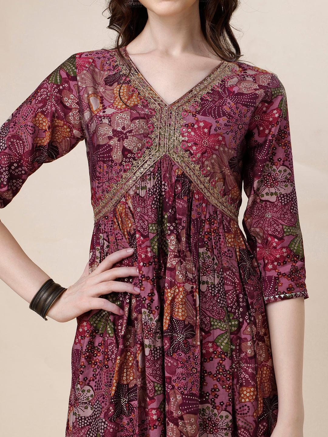 Alia Cut Kurta With Pant And Dupatta, Multicolor - Hiral Fashion - Distacart
