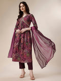 Alia Cut Kurta With Pant And Dupatta, Multicolor - Hiral Fashion - Distacart