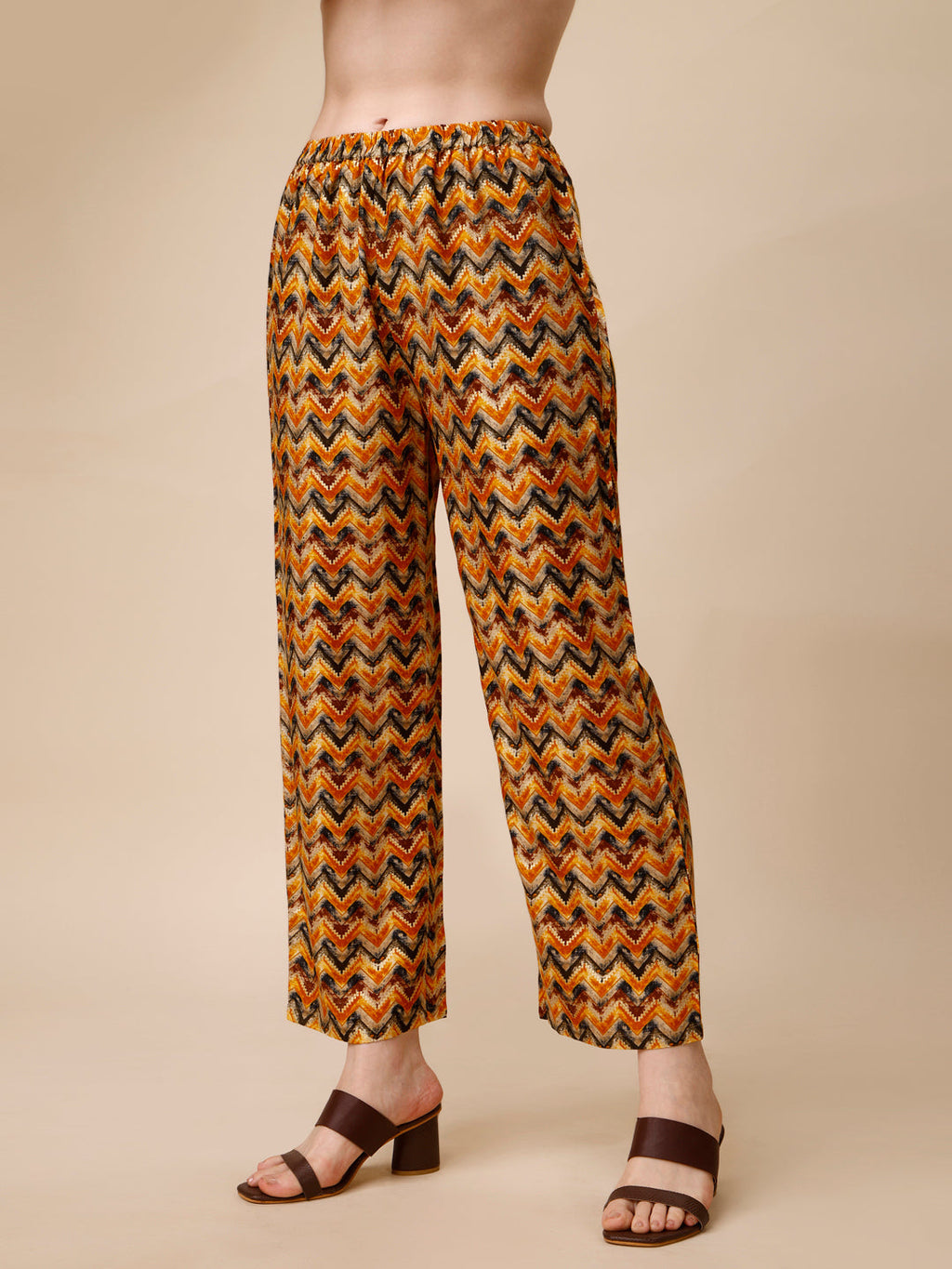 Placement Embroidered Chevron Printed Asymmetric Co-Ords, Multicolor - Hiral Fashion - Distacart