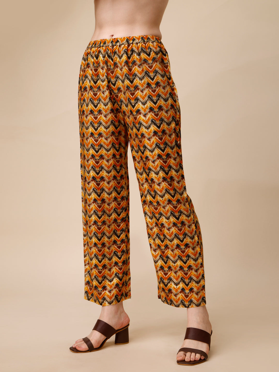 Placement Embroidered Chevron Printed Asymmetric Co-Ords, Multicolor - Hiral Fashion - Distacart
