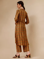 Placement Embroidered Chevron Printed Asymmetric Co-Ords, Multicolor - Hiral Fashion - Distacart