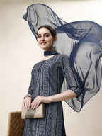Printed Kurta With Pant And Dupatta Set, Multicolor - Hiral Fashion - Distacart