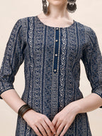Printed Kurta With Pant And Dupatta Set, Multicolor - Hiral Fashion - Distacart