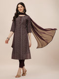 Printed Kurta With Pant And Dupatta Set, Multicolor - Hiral Fashion - Distacart