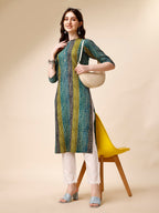 Shibori Printed Front Buttoned Casual Wear Kurta, Multicolor - Hiral Fashion