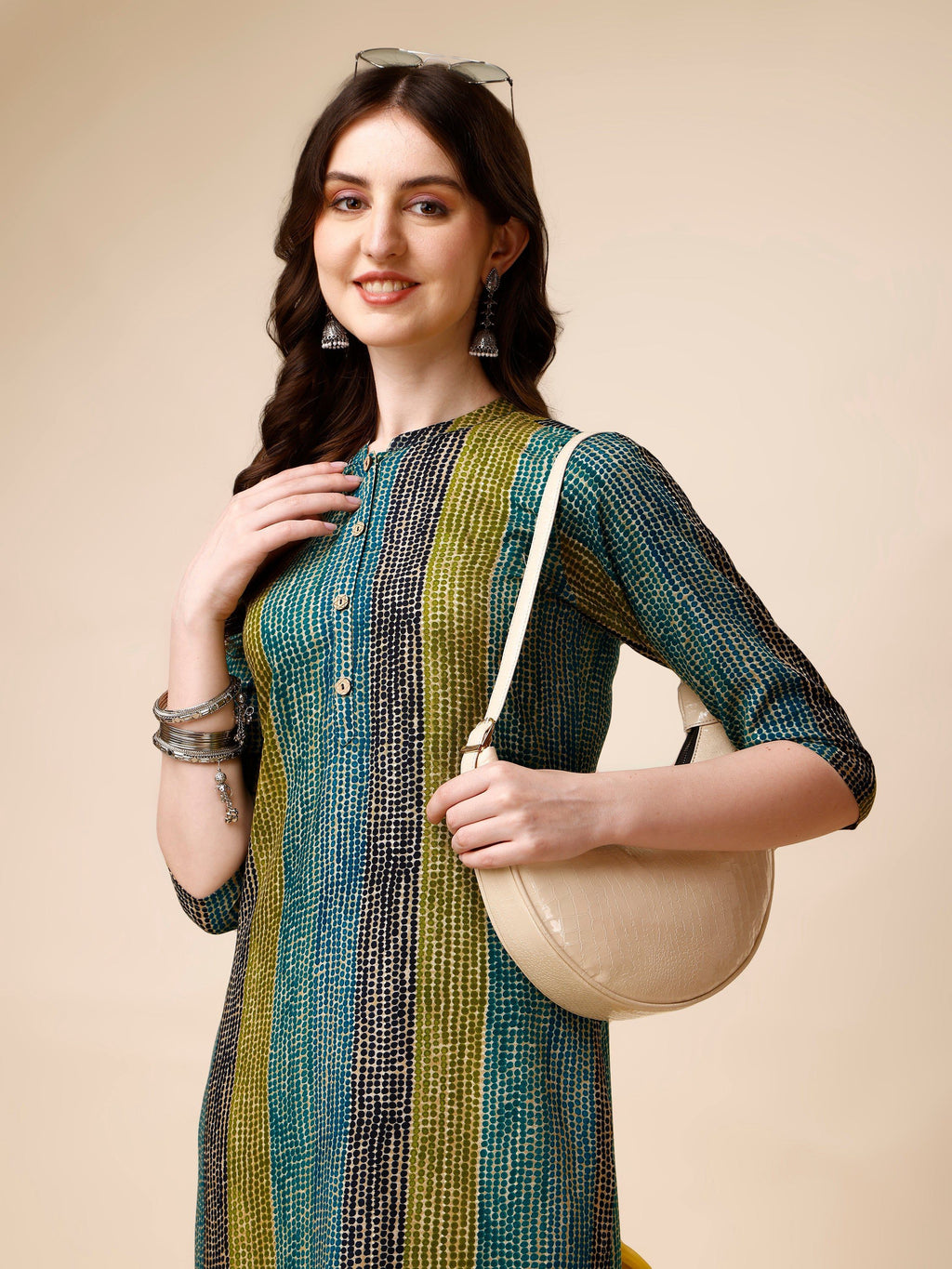 Shibori Printed Front Buttoned Casual Wear Kurta, Multicolor - Hiral Fashion