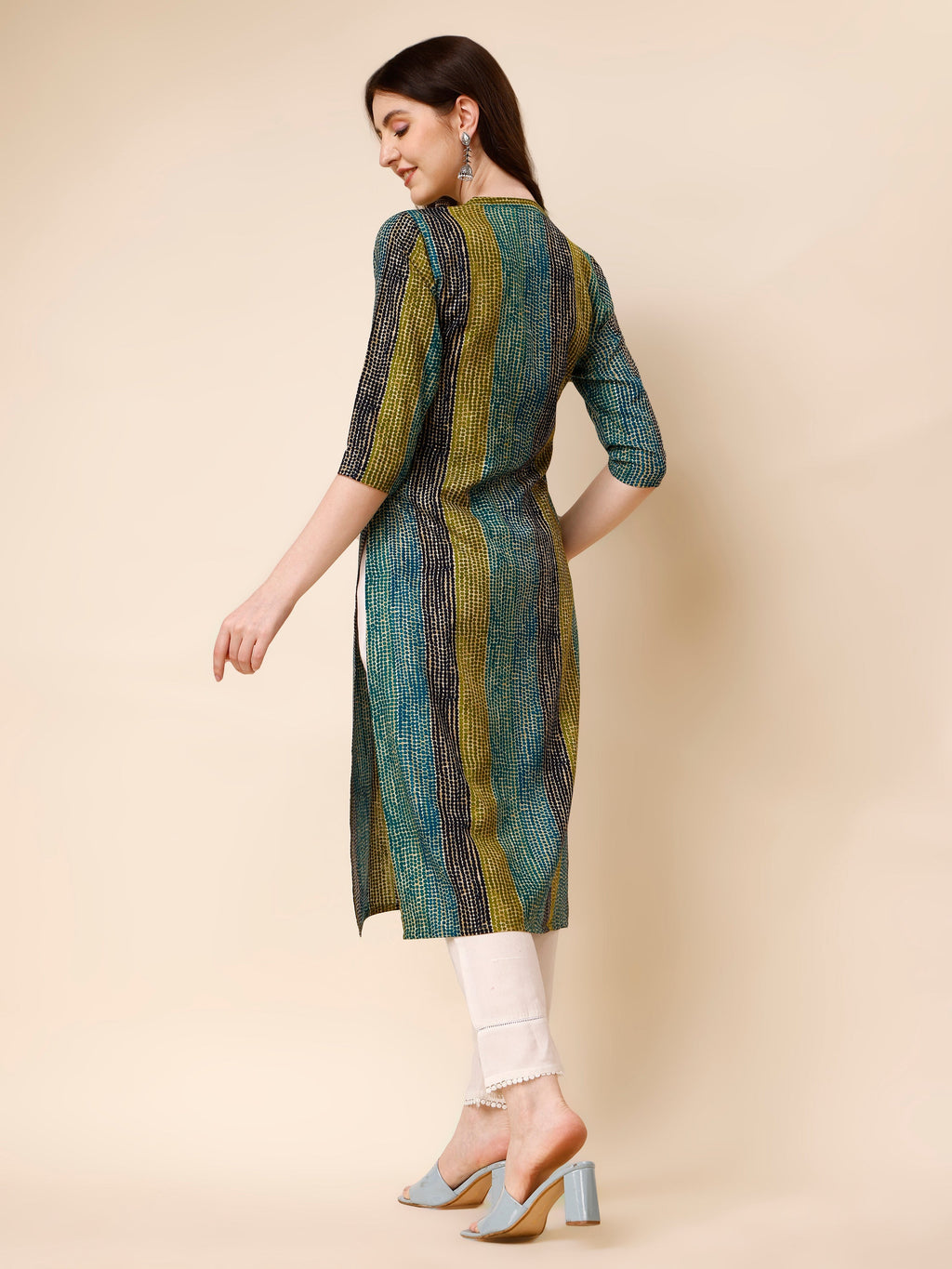 Shibori Printed Front Buttoned Casual Wear Kurta, Multicolor - Hiral Fashion