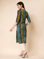Shibori Printed Front Buttoned Casual Wear Kurta, Multicolor - Hiral Fashion