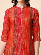 Shibori Printed Front Buttoned Casual Wear Kurta, Multicolor - Hiral Fashion - Distacart