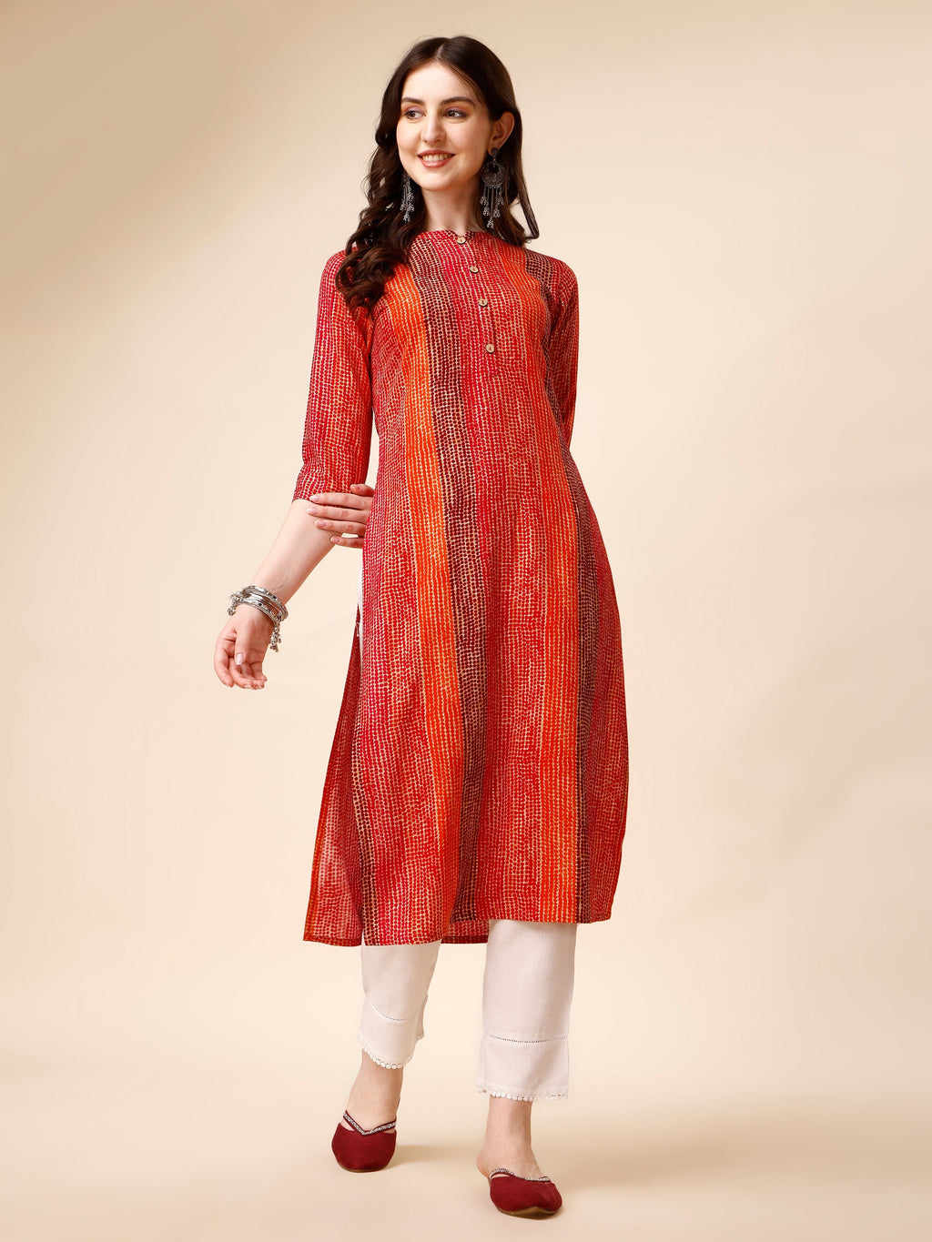 Shibori Printed Front Buttoned Casual Wear Kurta, Multicolor - Hiral Fashion - Distacart