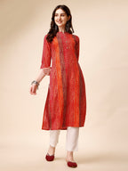 Shibori Printed Front Buttoned Casual Wear Kurta, Multicolor - Hiral Fashion - Distacart