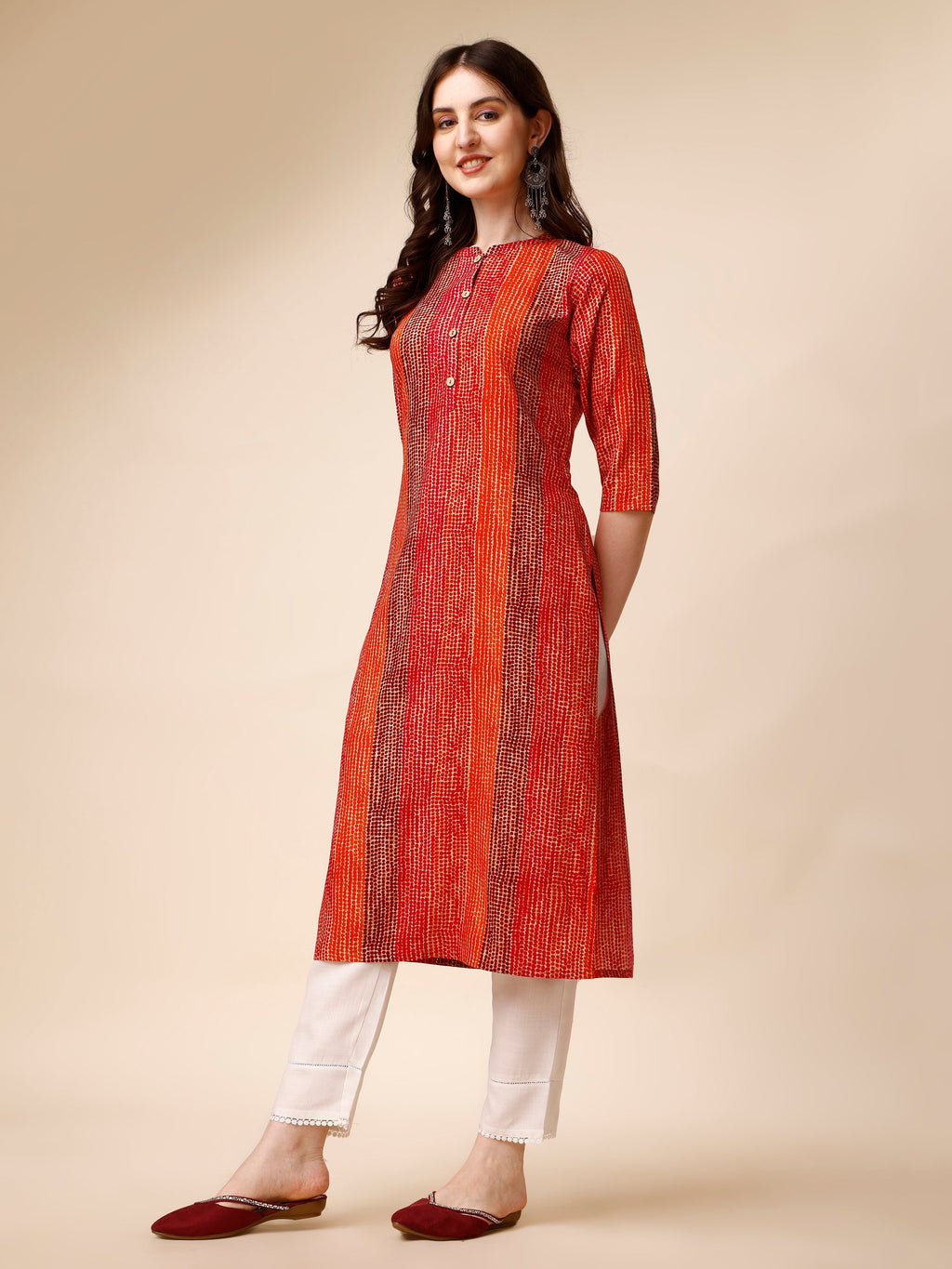 Shibori Printed Front Buttoned Casual Wear Kurta, Multicolor - Hiral Fashion - Distacart