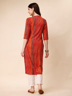 Shibori Printed Front Buttoned Casual Wear Kurta, Multicolor - Hiral Fashion - Distacart