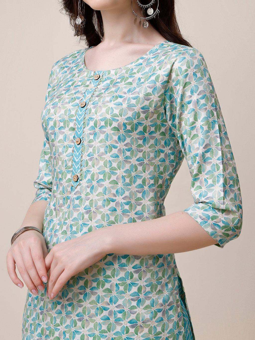 Printed Kurta With Pant And Dupatta Set, Multicolor - Hiral Fashion - Distacart