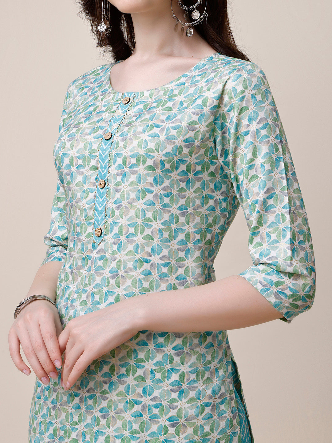 Printed Kurta With Pant And Dupatta Set, Multicolor - Hiral Fashion - Distacart