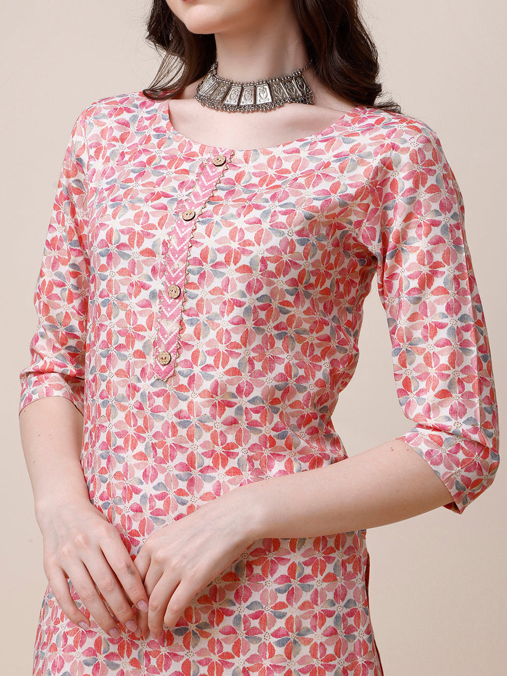 Printed Kurta With Pant And Dupatta Set, Multicolor - Hiral Fashion - Distacart