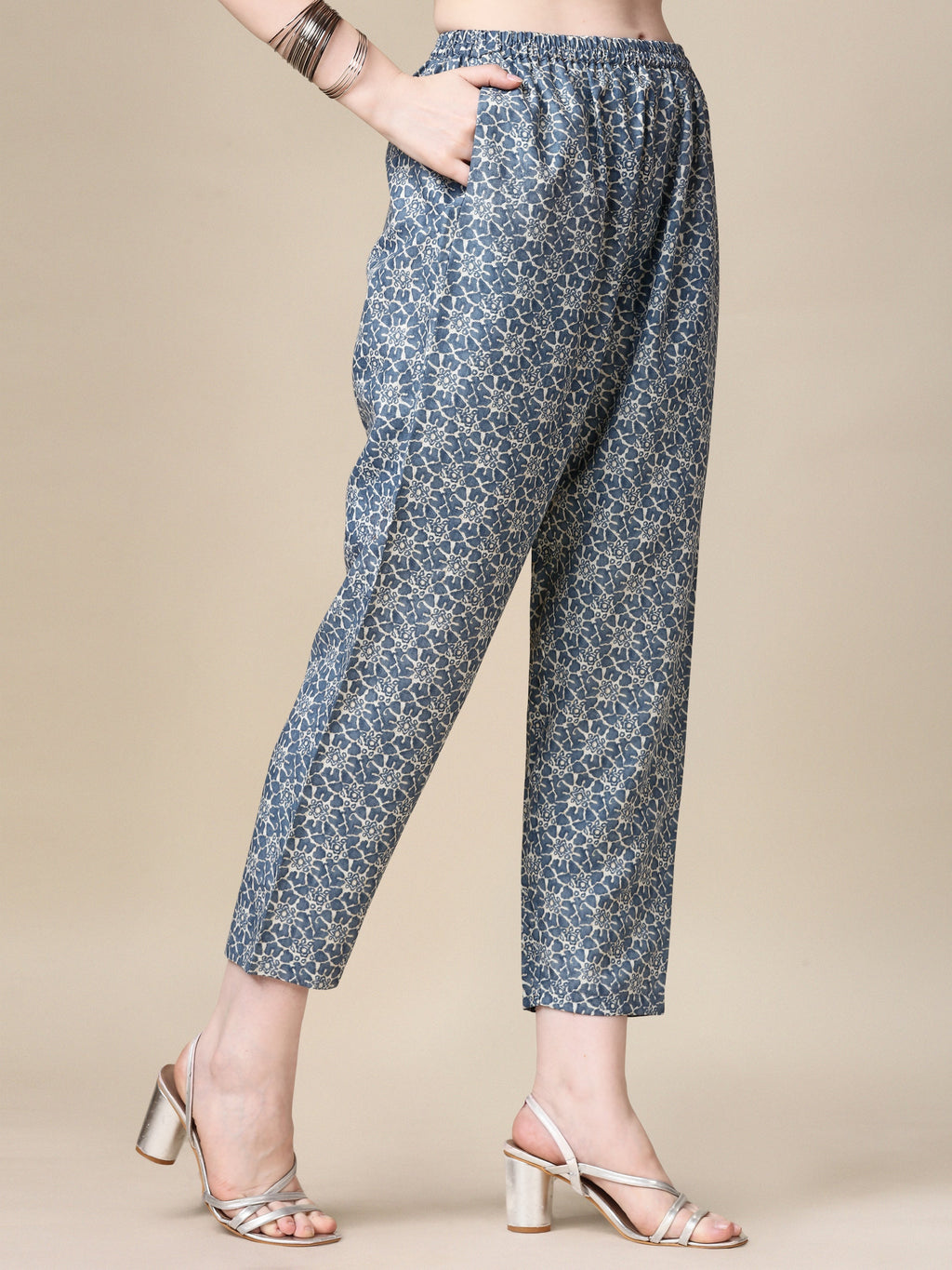 Printed Kurta With Pant & Dupatta Set, Multicolor - Hiral Fashion