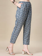 Printed Kurta With Pant & Dupatta Set, Multicolor - Hiral Fashion