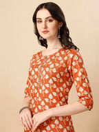 Printed Kurta With Pant And Dupatta Set, Multicolor - Hiral Fashion - Distacart